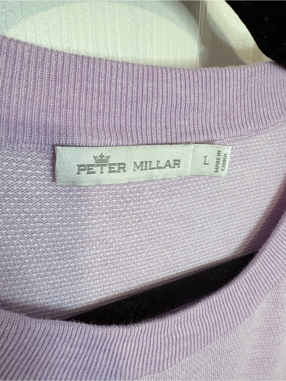 Peter Millar Pima Cotton Silk Cashmere Sweater Lavender Lilac Large - Picture 9 of 9